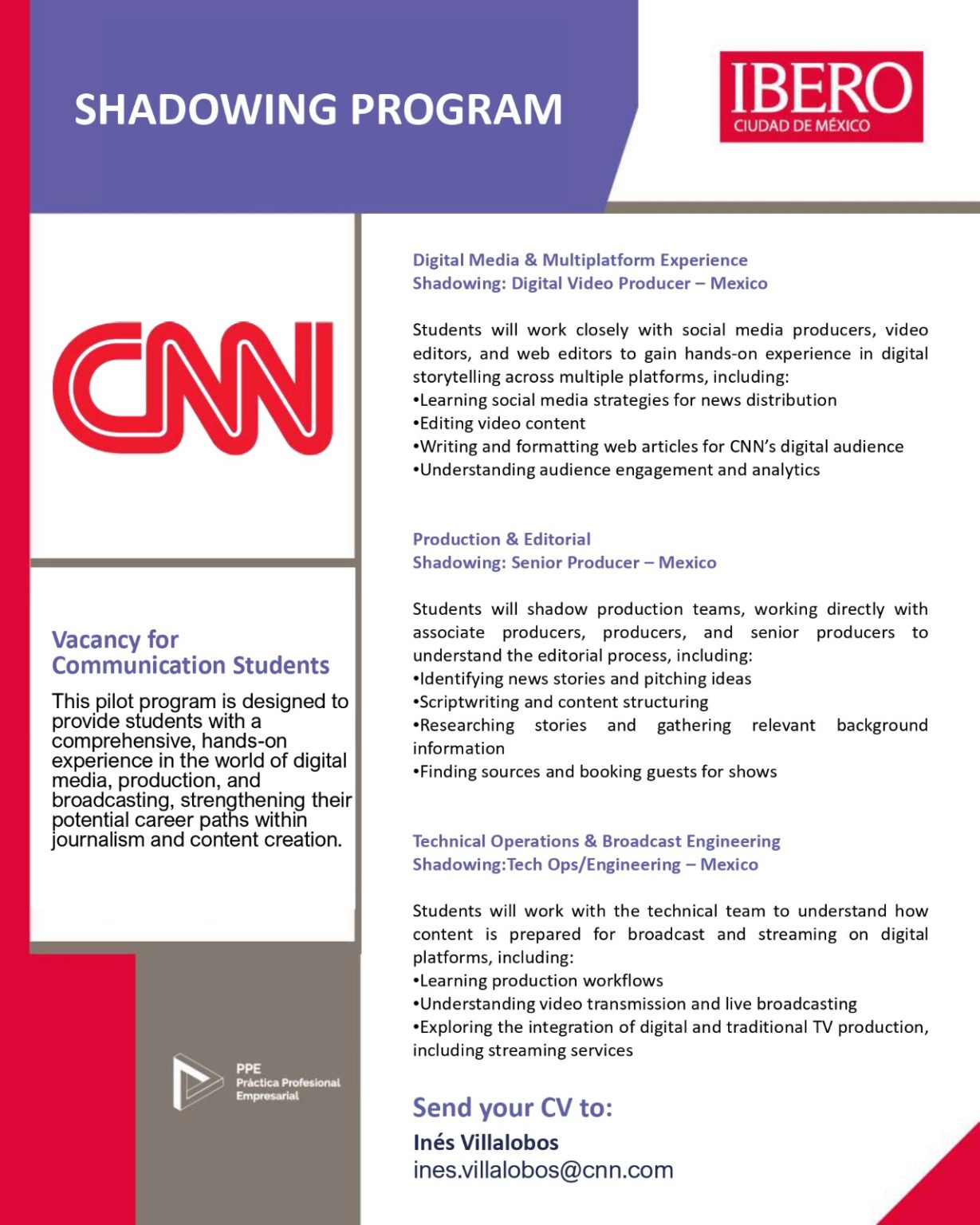 Shadow Program Platform Examples CNN Shadowing Program – Desarrollo Empresarial IBERO
